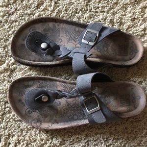 Gray Muk Luks sandals